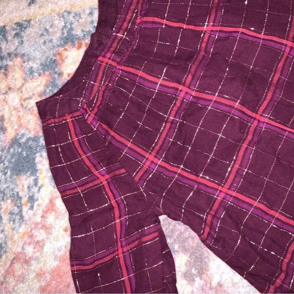 Old Navy NEW Plum Plaid Girls Long Sleeve Festive Dress with Keyhole Back 3T